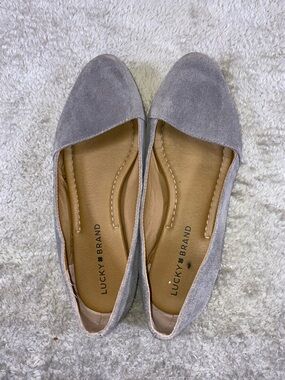 Lucky Brand Light Gray Suede Pointed Ballet Flats size 6.5NWOT